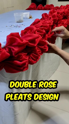 29K views · 1.1K reactions | Double Rose pleats design table skirting tutorial #design #TableSkirting #tutorial #debut | Vins avenue | Facebook