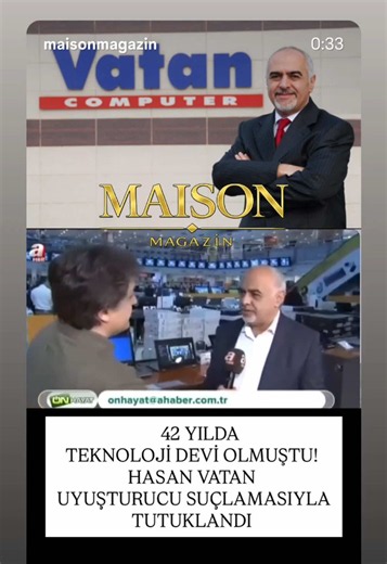 42 YILDA TEKNOLOJİ DEVİ OLMUŞTU! HASAN VATAN UYUŞTURUCU SUÇLAMASIYLA TUTUKLANDI‼️‼️‼️ Vatan Bilgisayar’ın 42 yıllık yolculuğu, şirketin patronu Hasan Vatan’ın 1 günde tutuklanma hikayesi Ardahan’da 1948 yılında bozulan bir radyoyu tamir etmeye çalışan bir baba Osman Nuri Vatan ile başlayan hikaye 1983 yılında Elmadağ’da açılan küçük bir bilgisayar mağazasına dönüşmüştü.Türkiye’nin en büyük teknoloji zincirlerinden birine dönüşen Vatan Bilgisayar'ın ismi bugün patronu Hasan Vatan’dan ötürü bir uy