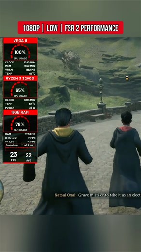 Hogwarts Legacy on Ryzen 3 3200G 🔥 Vega 8 Can Handle 1080p?! #shorts #hogwartslegacy #benchmark