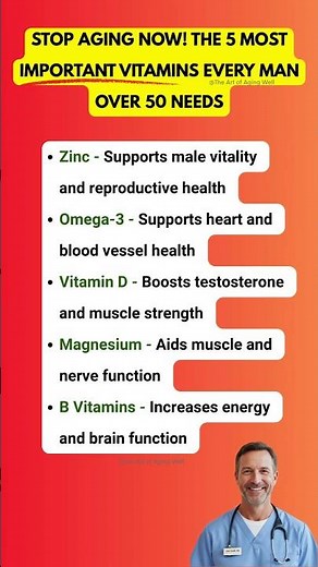 STOP AGING NOW! The 5 MOST IMPORTANT Vitamins Every Man Over 50 NEEDS
