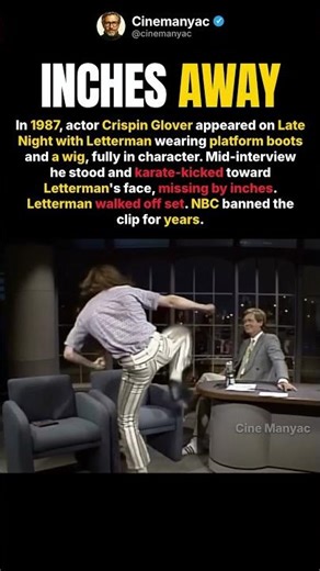 When Crispin Glover Almost Kicked Letterman On Live TV (1987) #shorts