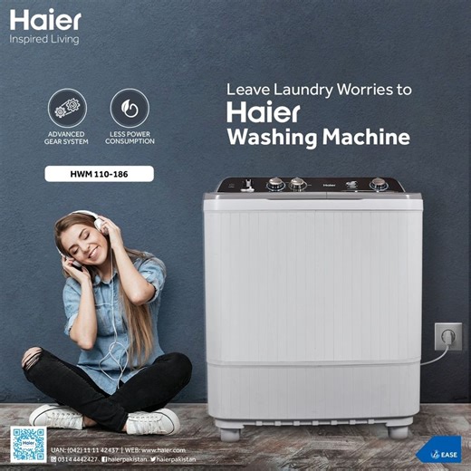 Enjoy more of life's moments and let Haier Washing Machine take care of your laundry needs. Visit: https://bit.ly/3qZU6Tc #Haier #HaierWashingMachine #SmartLiving #InspiredLiving | Haier