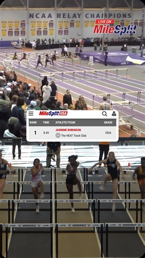 MileSplit on Instagram: "For the second week in a row, Georgia’s Jasmine Robinson won the 60 Meter Hurdles posting an 8.49 and US #1 time! She outleaned fellow statesmen Madeline Cooper by just .01 seconds. Cooper will move from #4 to #2 after today."