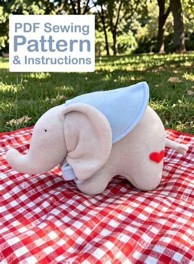 Elephant With Cape PDF Sewing Pattern - Etsy