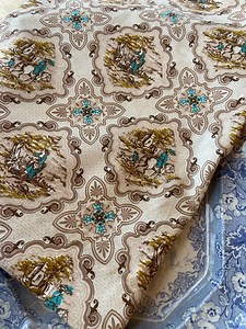 Vintage Toile Equestrian Ladies Cotton Home Decor Fabric Blue and Beige Toile Fabric Half Yard X44” - Etsy