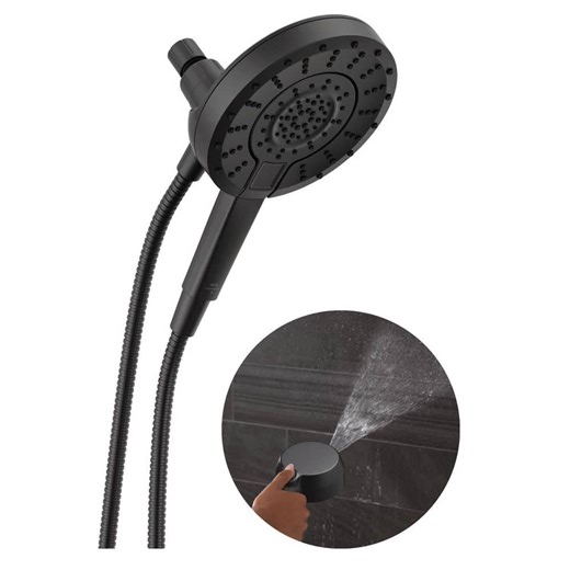 Reviews for Delta In2ition ProClean 5-Spray Wall Mount Dual Fixed and Handheld Shower Head in Matte Black | Pg 3 - The Home Depot