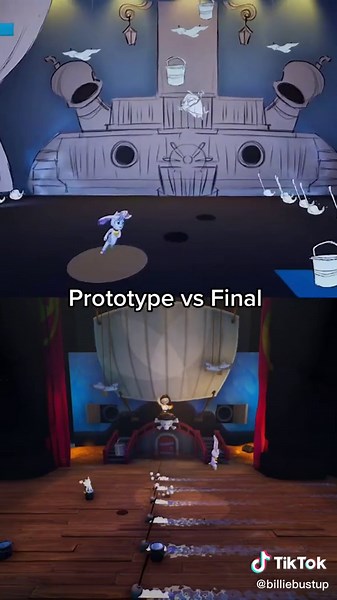 Comparison of Graphics in Video Game Prototype vs Final Result