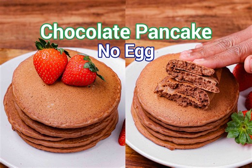 Chocolate Pancake Recipe | Eggless Chocolate Protein Pancakes
