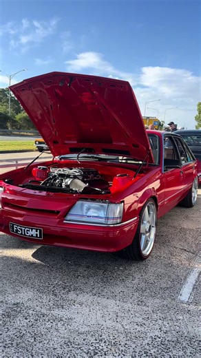 •FSTGMH• || tag owner || How tuff is this supercharged Holden vk, man this thing looks killa with the red paint and chrome rims #ausdm #repost #blowup #fyp #proburnouts