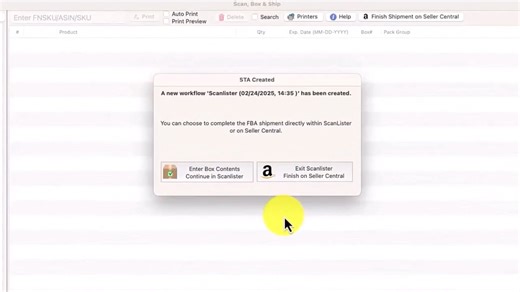 Finish on Seller Central