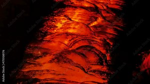 simulation of lava after a volcanic eruption Stock Video