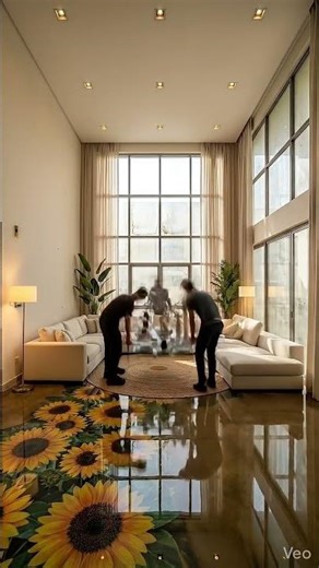 Satisfying Sunflower Floor Art 🌻 | Epoxy Floor Transformation