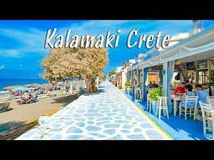 Kalamaki Crete, walking tour 4K, Greece 2022