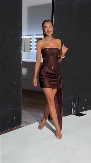 The Perfect🥀Our EBONY Mini Dress in Sequin Plum Brown🤎#fashion #model #beauty #style #outfit #shorts