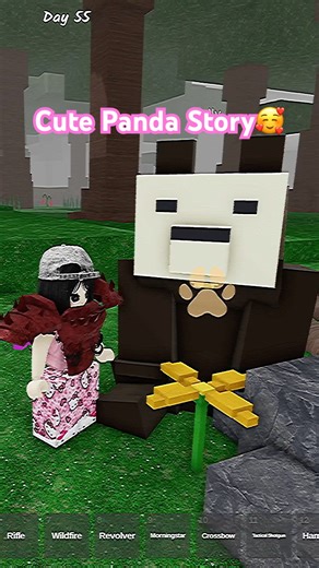 Cute Panda Story in 99 night in the forest #roblox #robloxmemes #shorts