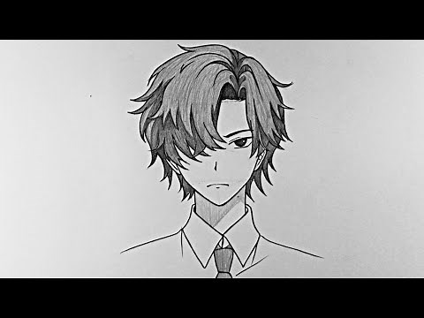 Cara gambar anime pemula || Cara menggambar anime cowok cool step by step