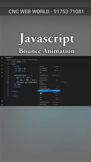 Javascript - Bounce Animation #frontendcourse #coding #computer