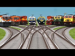 8⚡Trains Running On Bumpy Railroad Tracks || 3d Daimond Railways Journey's Railgadis Trainz