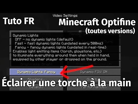 Minecraft Optifine - Activer les dynamic lights pour éclairer une torche à la main - Tuto FR