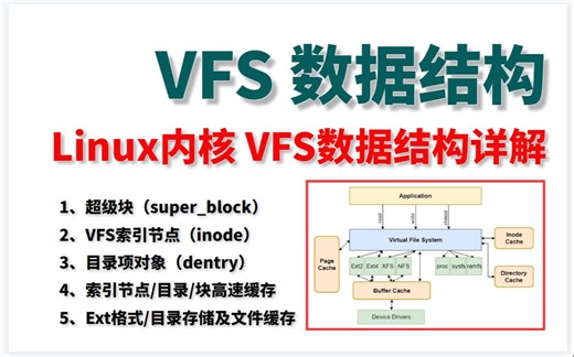 Linux 虚拟文件系统(VFS)讲解教程 数据结构：超级块（super_block）/VFS索引节点（inode）/目录项对象（dentry）/索引节点