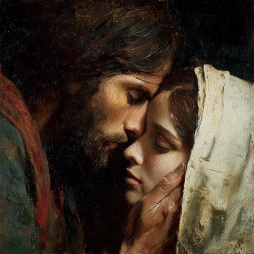 Jesus and Mary Painting, Christian Religious Art, Madonna and Christ Portrait, Biblical Wall Art, Spiritual Canvas, Sacred Love Painting - Etsy