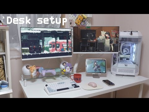 [Desk setup] A working otaku's day off updating his gaming and work desk 🎮 Nijisanji unboxing 📦 Y...