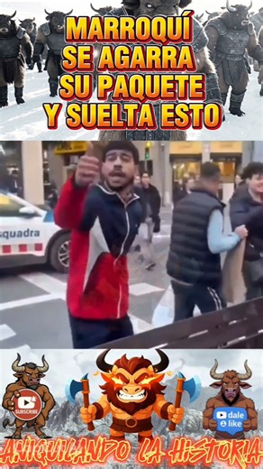 MOROCCAN MAN GRABS HIS PACKAGE WHILE SAYING "LONG LIVE CATALONIA, OUT WITH SPAIN"