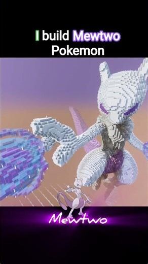 I build Mewtwo pokemon | #minecraft
