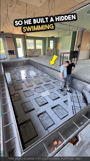 This Man Built a Hidden Swimming Pool Inside His Living Room for His Family