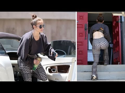 Jennifer Lopez Showcases Her World Famous Derriere In Funky Bell Bottom Leggings