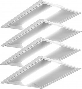 Sunco 2x2 LED Retrofit Center Basket Panel Ceiling Troffers for Indoor Commercial Office Hallway Warehouse, 5500 Lumens, Selectable CCT 3500/4000/5000K, 30/35/40W, 0-10V Dimmable, AC120-277V 4 Pack
