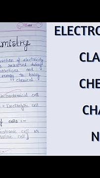 Electrochemistry || Class 12th || Chapter 3 || Chemistry || Handwritten notes || 2022/23