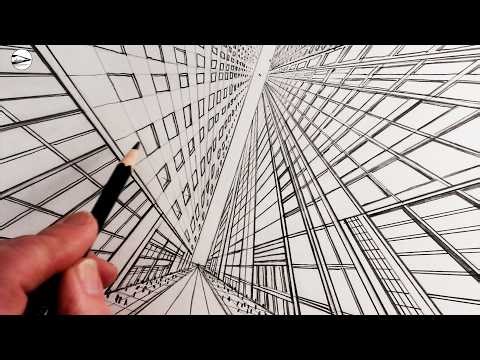 How to Draw a City Street in Dramatic Two-Point Perspective: Narrated Version
