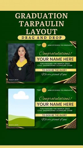 Editable Graduation Tarpaulin Layout in Canva