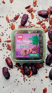 Cacao Pecan Mini Medjools: Medjool dates pecans cacao powder cacao nibs = simple ingredients, bold flavor. See the link in our bio for where to shop! | Natural Delights Medjool Dates