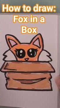 How to draw: Fox in a box #art #drawing #arttutorial #drawwithme #acrylicmarkers