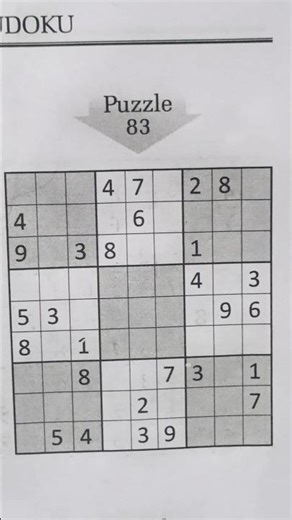 sudoku puzzle 83 with solution #sudoku #puzzle