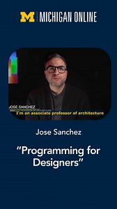 Design Coding = Endless Possibilities! 💻 Join Jose Sanchez as he pairs Python programming with computational design in the Michigan Online course series “Programming for Designers.” | Michigan Online