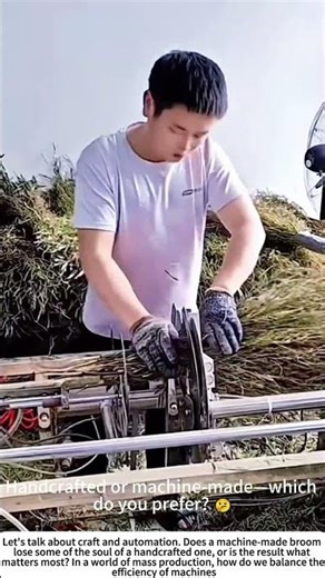 Brooms at Speed: The Mechanical Weaving Process 🧹⚙️