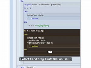 Display C++ source code in an EasyCODE structogram and edit it