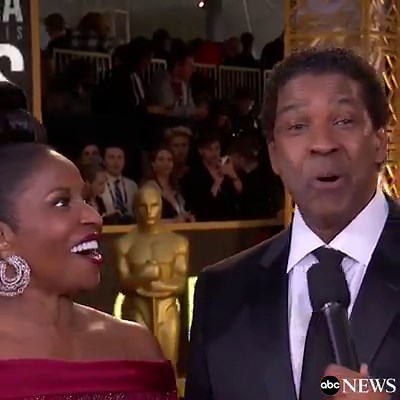 26K views · 724 reactions | Denzel Washington and wife Pauletta Washington share a cute moment on the Red Carpet. #Oscars abcnews.com/oscars | Good Morning America | Facebook