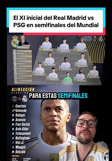 Real Madrid vs PSG: Alineación Semifinal Mundial Clubes