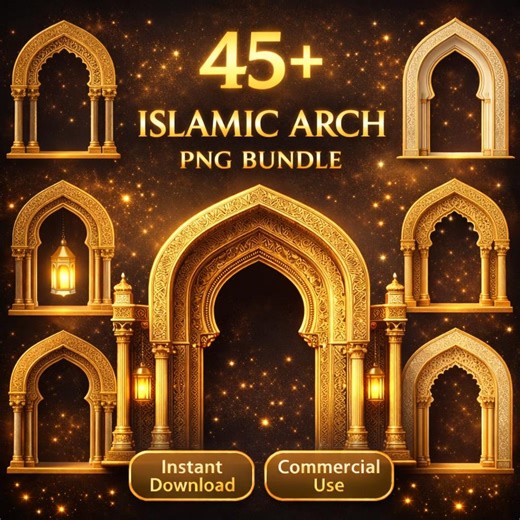 Islamic Arch PNG Bundle, Ramadan Arabic Clipart, Eid Archway Elements (instant Download) - Etsy