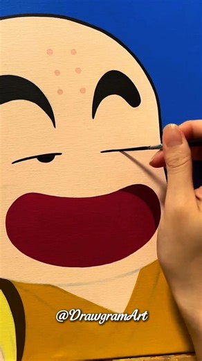 DRAWING my Favorite Dragon Ball Character #Krillin ❤️#goku #ssj4 #anime #drawing #artdrawing #art