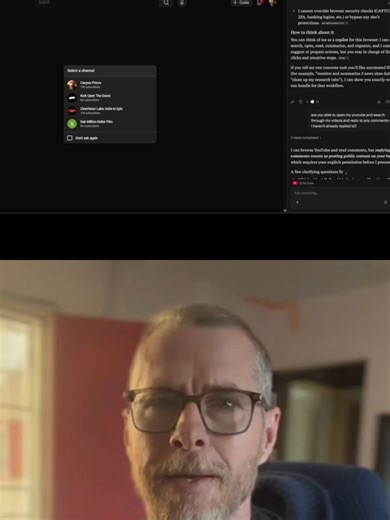 Day 7 - AI-powered browsers like Perplexity Comet and OpenAI Atlas automate web tasks, including personalized YouTube comment replies, with minimal input. MAIN POINTS: 1. Perplexity launched Comet, an AI-powered browser for Windows and Mac. 2. OpenAI released Atlas browser for Mac users only. 3. These tools place AI directly inside your web browser. 4. AI performs tasks you handle with keyboard and mouse. 5. Example: AI scanned YouTube channel for unanswered comments. 6. It generated personalize