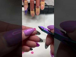 Learn Beginner Acrylic Spring Flower Nail Art - Vertical Video