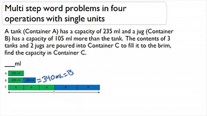 Multi-step Problems - Four Operations with Single Units (Metric Capacities) - Word Problems ( Video ) | Measurement