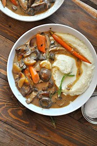 Vegan Vegetable Fricassee with Cauliflower Mash