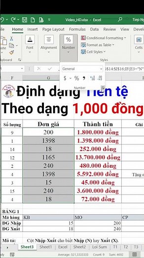 Format currency as 1,000 VND in Excel.