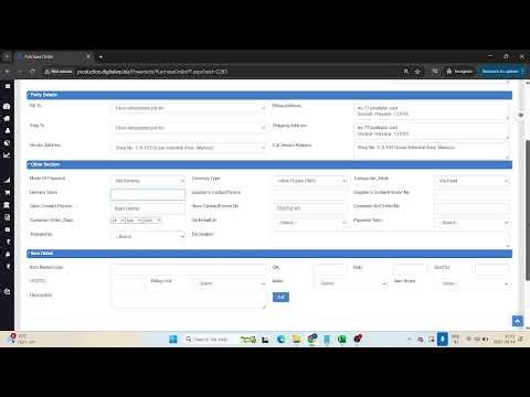How to Create a Purchase Order in ERP | Dicor Infosystem ERP Tutorial